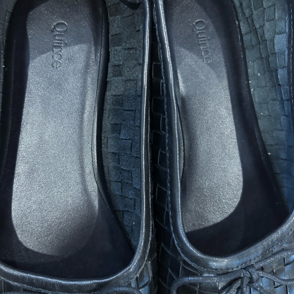 Quince Black Woven Leather Ballet Flats - Picture 6 of 8